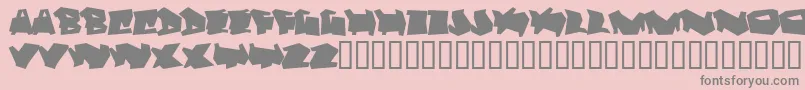 Dortmund-fontti – harmaat kirjasimet vaaleanpunaisella taustalla