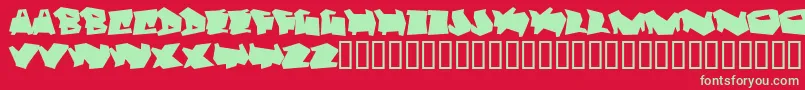 フォントDortmund – 赤い背景に緑の文字