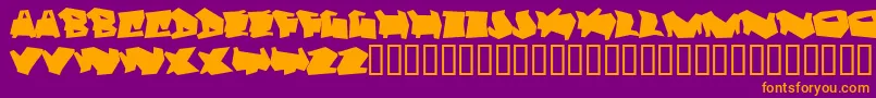 フォントDortmund – 紫色の背景にオレンジのフォント