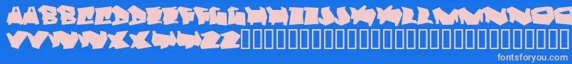 フォントDortmund – ピンクの文字、青い背景