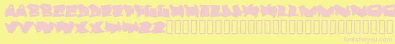 フォントDortmund – ピンクのフォント、黄色の背景