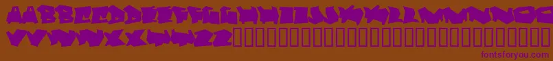 フォントDortmund – 紫色のフォント、茶色の背景
