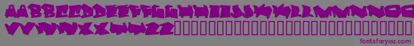 フォントDortmund – 紫色のフォント、灰色の背景