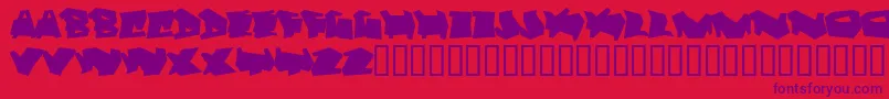 フォントDortmund – 赤い背景に紫のフォント