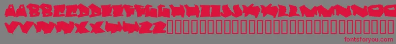 フォントDortmund – 赤い文字の灰色の背景