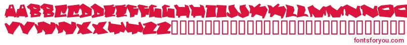 フォントDortmund – 白い背景に赤い文字