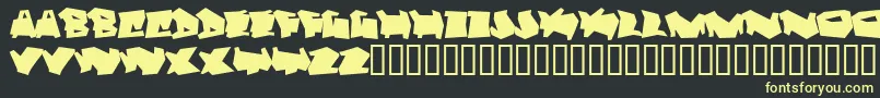 Dortmund-fontti – keltaiset fontit mustalla taustalla