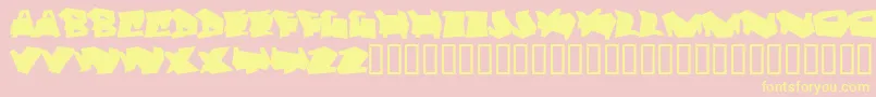 フォントDortmund – 黄色のフォント、ピンクの背景