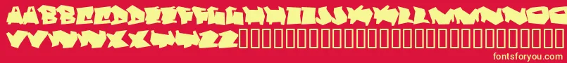フォントDortmund – 黄色の文字、赤い背景