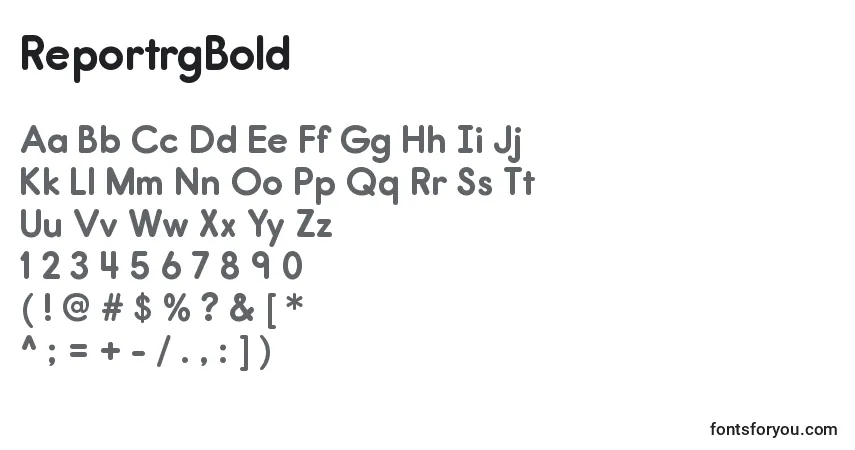 Шрифт ReportrgBold – алфавит, цифры, специальные символы