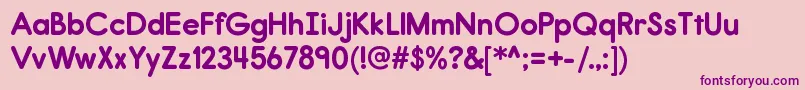 ReportrgBold Font – Purple Fonts on Pink Background