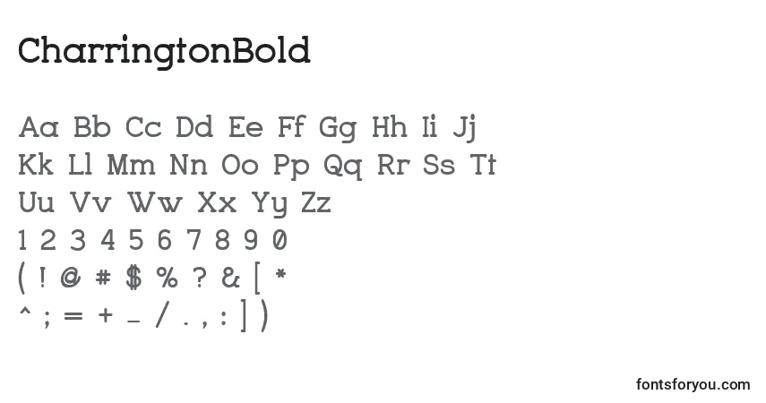 CharringtonBold Font – alphabet, numbers, special characters