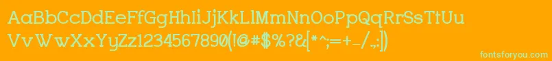 Fonte CharringtonBold – fontes verdes em um fundo laranja