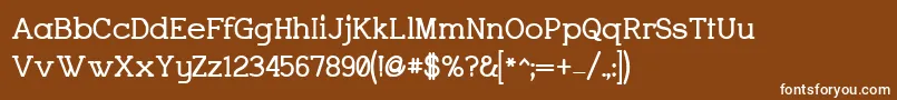 Fonte CharringtonBold – fontes brancas em um fundo marrom