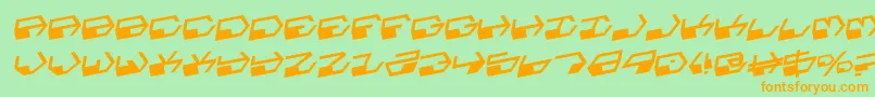 DeranianRotalic Font – Orange Fonts on Green Background