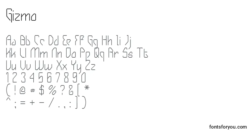 Gizmo-fontti – aakkoset, numerot, erikoismerkit