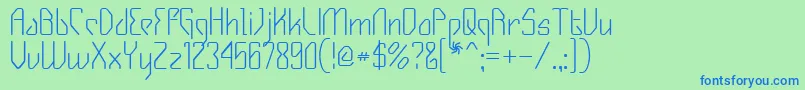 Шрифт Gizmo – синие шрифты на зелёном фоне