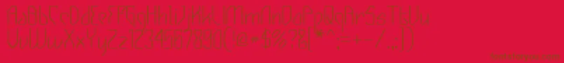 Gizmo-Schriftart – Braune Schriften auf rotem Hintergrund
