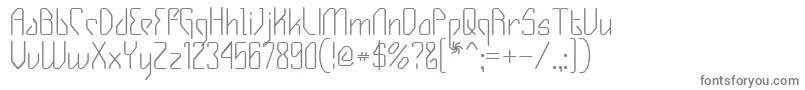 Gizmo-fontti – harmaat kirjasimet valkoisella taustalla