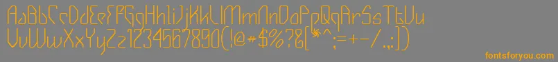 フォントGizmo – オレンジの文字は灰色の背景にあります。