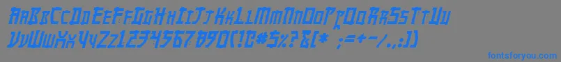 Шрифт MangaItalic – синие шрифты на сером фоне