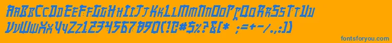 MangaItalic Font – Blue Fonts on Orange Background