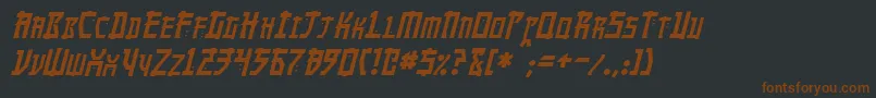 フォントMangaItalic – 黒い背景に茶色のフォント