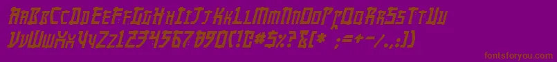 MangaItalic Font – Brown Fonts on Purple Background