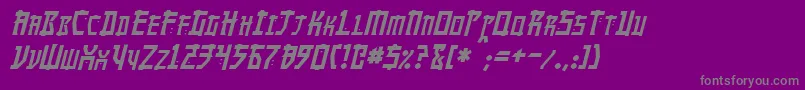 MangaItalic-fontti – harmaat kirjasimet violetilla taustalla