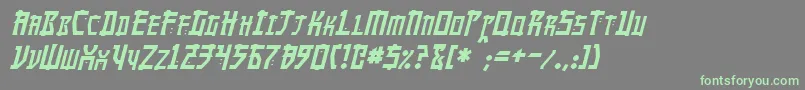 MangaItalic Font – Green Fonts on Gray Background