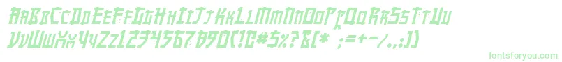 MangaItalic Font – Green Fonts on White Background