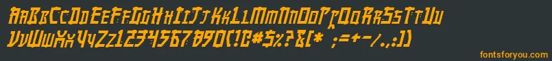MangaItalic Font – Orange Fonts on Black Background