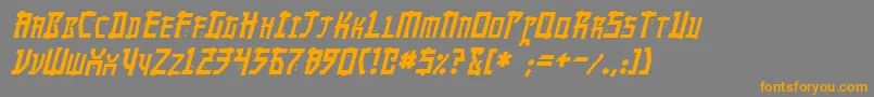 MangaItalic-fontti – oranssit fontit harmaalla taustalla