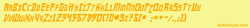 Шрифт MangaItalic – оранжевые шрифты на жёлтом фоне