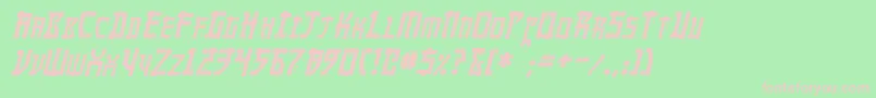 MangaItalic Font – Pink Fonts on Green Background