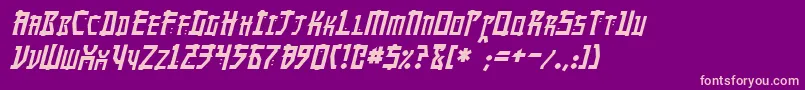 Fonte MangaItalic – fontes rosa em um fundo violeta