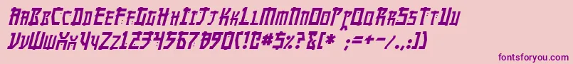 MangaItalic-fontti – violetit fontit vaaleanpunaisella taustalla