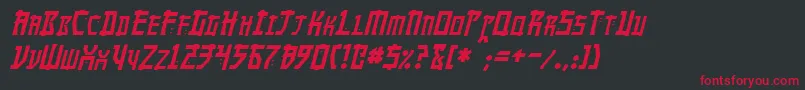 MangaItalic-Schriftart – Rote Schriften auf schwarzem Hintergrund