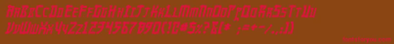 MangaItalic-fontti – punaiset fontit ruskealla taustalla