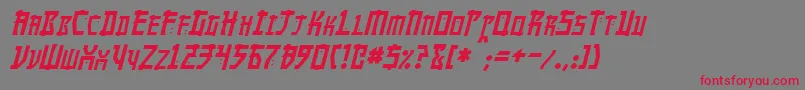 MangaItalic Font – Red Fonts on Gray Background