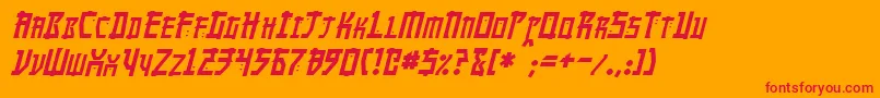 MangaItalic Font – Red Fonts on Orange Background