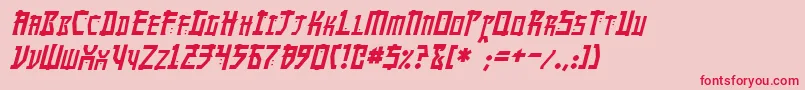 フォントMangaItalic – ピンクの背景に赤い文字