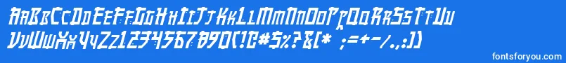 フォントMangaItalic – 青い背景に白い文字