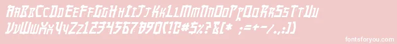 フォントMangaItalic – ピンクの背景に白い文字