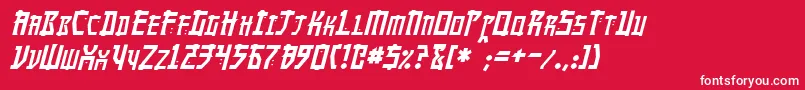 フォントMangaItalic – 赤い背景に白い文字