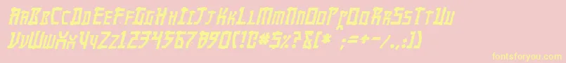 MangaItalic Font – Yellow Fonts on Pink Background