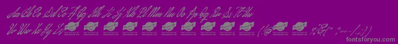 JanuaryscriptPersonalUseOnly Font – Gray Fonts on Purple Background