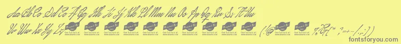 JanuaryscriptPersonalUseOnly Font – Gray Fonts on Yellow Background