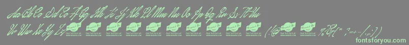 JanuaryscriptPersonalUseOnly-Schriftart – Grüne Schriften auf grauem Hintergrund
