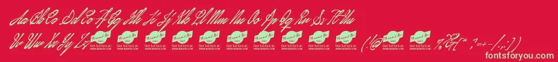 JanuaryscriptPersonalUseOnly Font – Green Fonts on Red Background